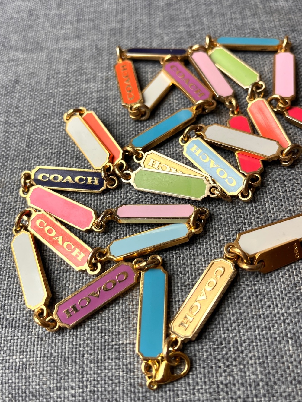 Coach Colorblock Enamel Link Necklace with Multicolor and Logo Links - Picture 10 of 10